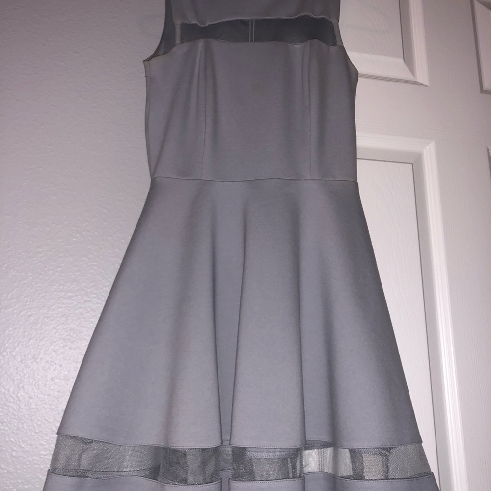 Blue grey knee length dress